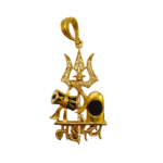 Xavi Divine Mahadev Trishul Gold Pendant – Damru & Shivling Motif with Sacred Detailing
