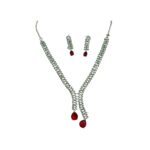 Xavi Jewellery Ruby Drop Y-Necklace Set – Elegant Contemporary Statement Design