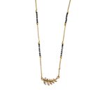Xavi Jewellery Gold-Tone Mangalsutra Necklace – Minimal Leaf Charm Design