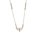 Xavi Jewellery Gold-Tone Infinity Mangalsutra – Minimal Black Bead Diamond-Look Charm