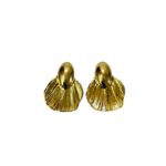 Xavi Jewellery Gold-Tone Sculpted Shell Stud Earrings – Artistic Statement Design