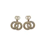 Xavi Jewellery Pearl & Crystal Interlock Drop Earrings – Elegant Luxury Statement Design