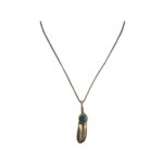 Xavi Jewellery Feather Pendant Necklace – Turquoise Stone Boho Statement Design