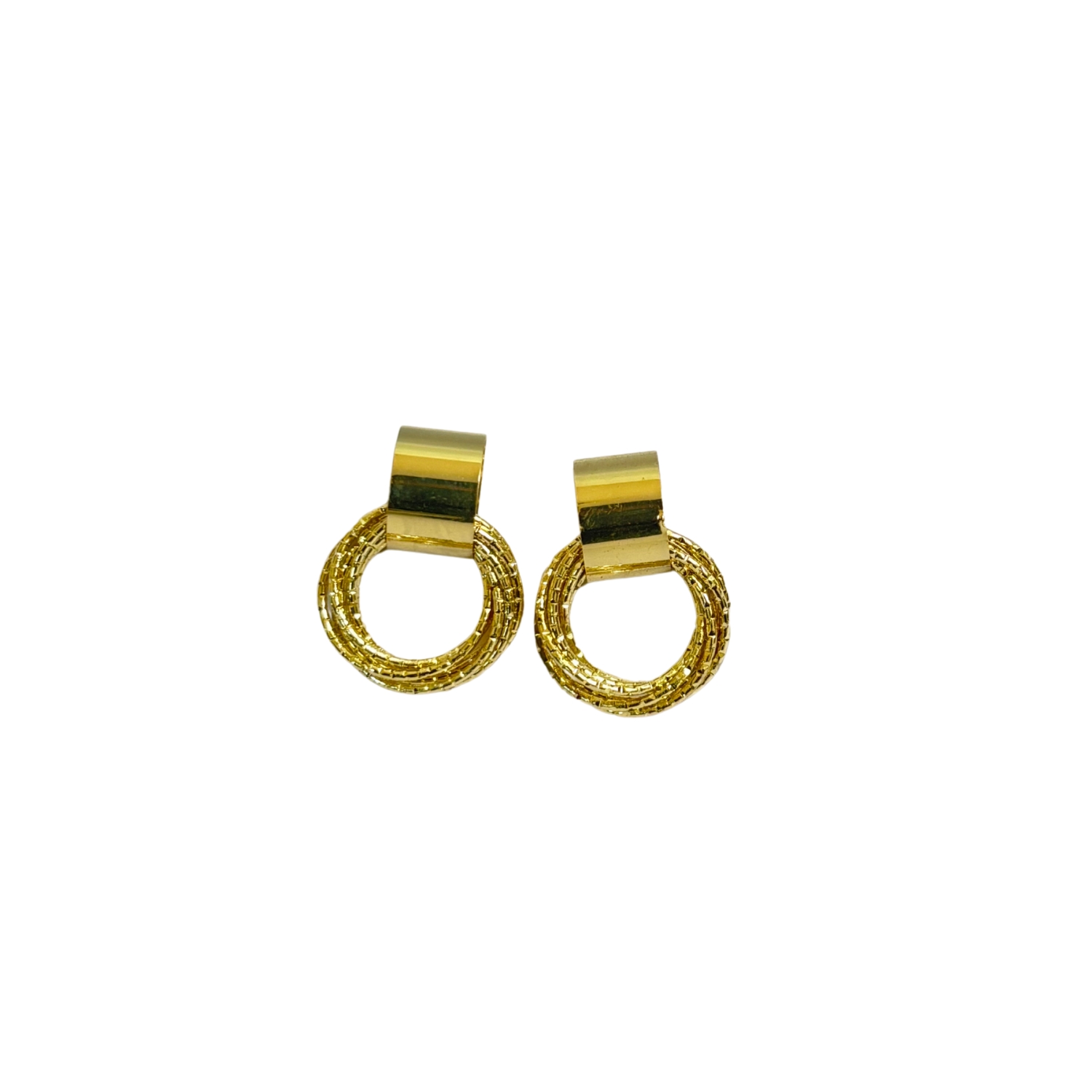 27 Xavi Jewellery Textured Gold Hoop Earrings – Modern Minimal Statement - Image 1