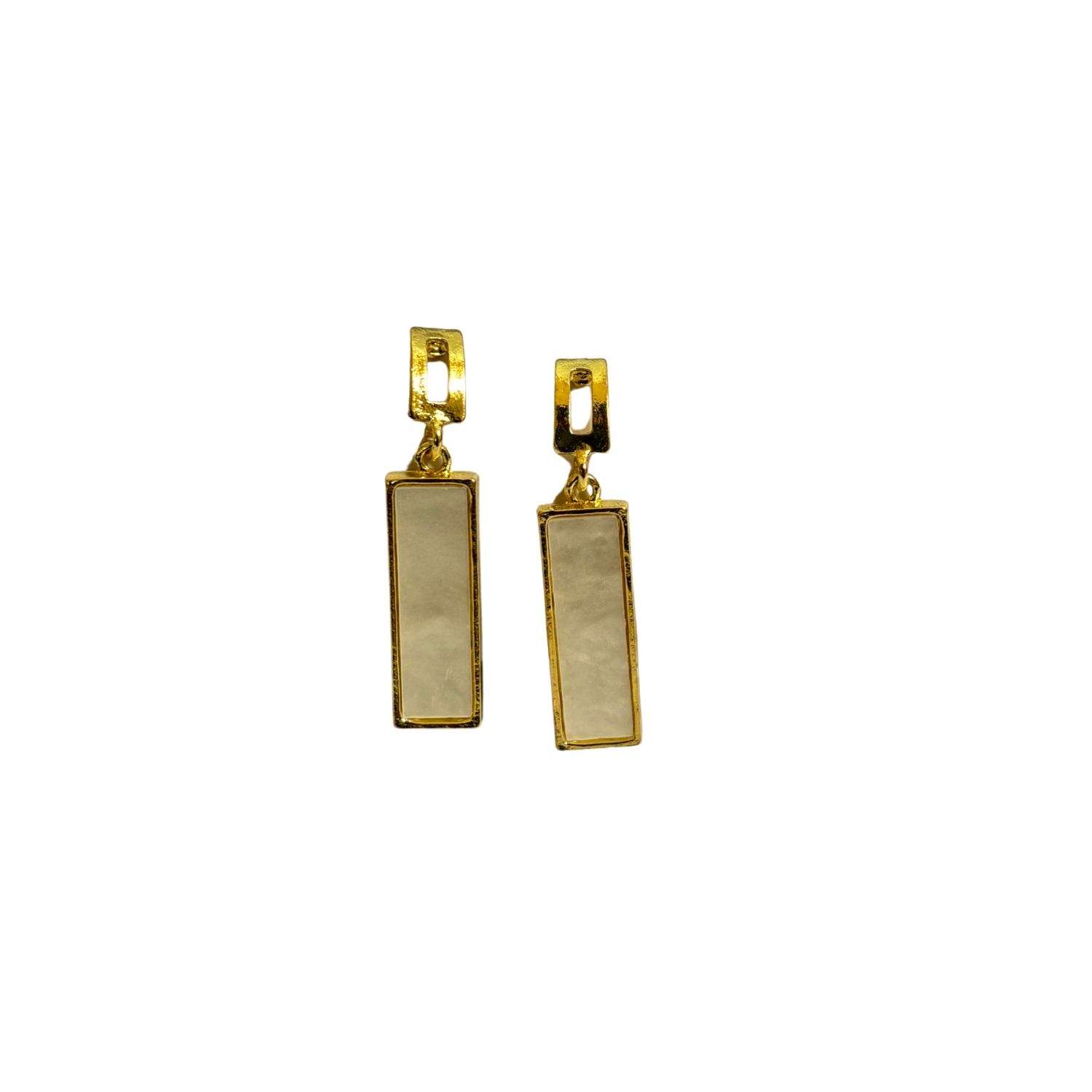 29 Xavi Jewellery Gold Rectangular Drop Earrings – Minimal Luxe Statement - Image 1