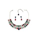 Xavi Jewellery Multicolor Crystal Necklace Set – Elegant Contemporary Statement Collection