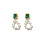 Xavi Emerald Pearl Drop Earrings – Royal Grace Collection