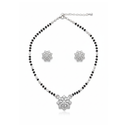 Xavi Snowflake Diamond Mangalsutra Set