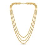 1-Gram Gold Plated Triple Strand Beaded Necklace