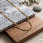 1-Gram Gold Plated Textured Paperclip Chain