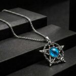 Gothic Occult Blue Eye Star Pendant