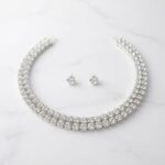 Classic Cubic Zirconia 2-Row Collar Necklace