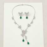 Xavi AD Butterfly & Green Teardrop Necklace Set