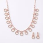 Rose Gold & Blush Pink Teardrop Necklace Set