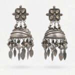 Antique Kundan & Leaf Fringe Oxidised Jhumkas
