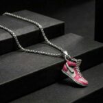 Silver-Tone Pink High-Top Sneaker Pendant