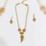Pearl & Peach Ethnic Motif Necklace Set