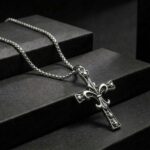 Fleur-de-Lis & Skull Crucifix Pendant