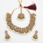 Antique Gold Kundan & Pearl Drop Bridal Set