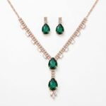 Emerald-Cut Crystal Lariat & Drop Earring Set