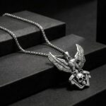 Men's Biker Flying Eagle Shield Pendant