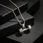 Silver-Tone Dumbbell Pendant