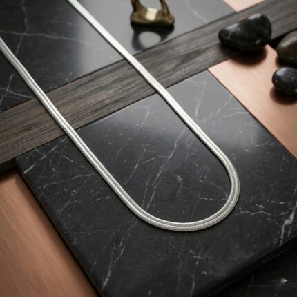 Silver-Tone Double Flat Snake Chain