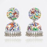 Oxidised Multicolour Butterfly Dome Jhumka
