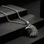 Antiqued Silver Screaming Eagle Pendant