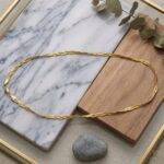 1-Gram Gold Plated Braided Herringbone Chain