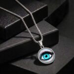 Silver-Tone Blue Evil Eye Pendant