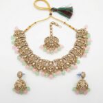 Antique Gold Kundan & Pastel Bead Bridal Set