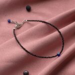 Black Tourmaline Anklet with Evil Eye Charm