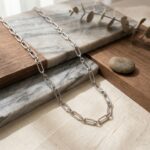 Silver-Tone Textured Paperclip Chain