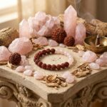The Divine Harmony Rudraksha & Rose Quartz Band