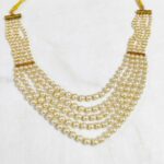 Classic 5-Layer Pearl & Gold Beaded Necklace