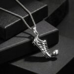 Premium Silver-Tone 3D Football Cleat Pendant
