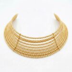 Multi-Strand Gold-Tone Beaded Choker