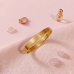 Matte Gold-Tone Hinged Cuff Bracelet