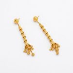 1-Gram Gold Plated Beaded Linear Drop Earrings