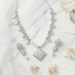 Silver-Tone Crystal & Pearl Geometric Pendant Set