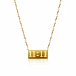 Gold-Tone 11:11 Bar Necklace